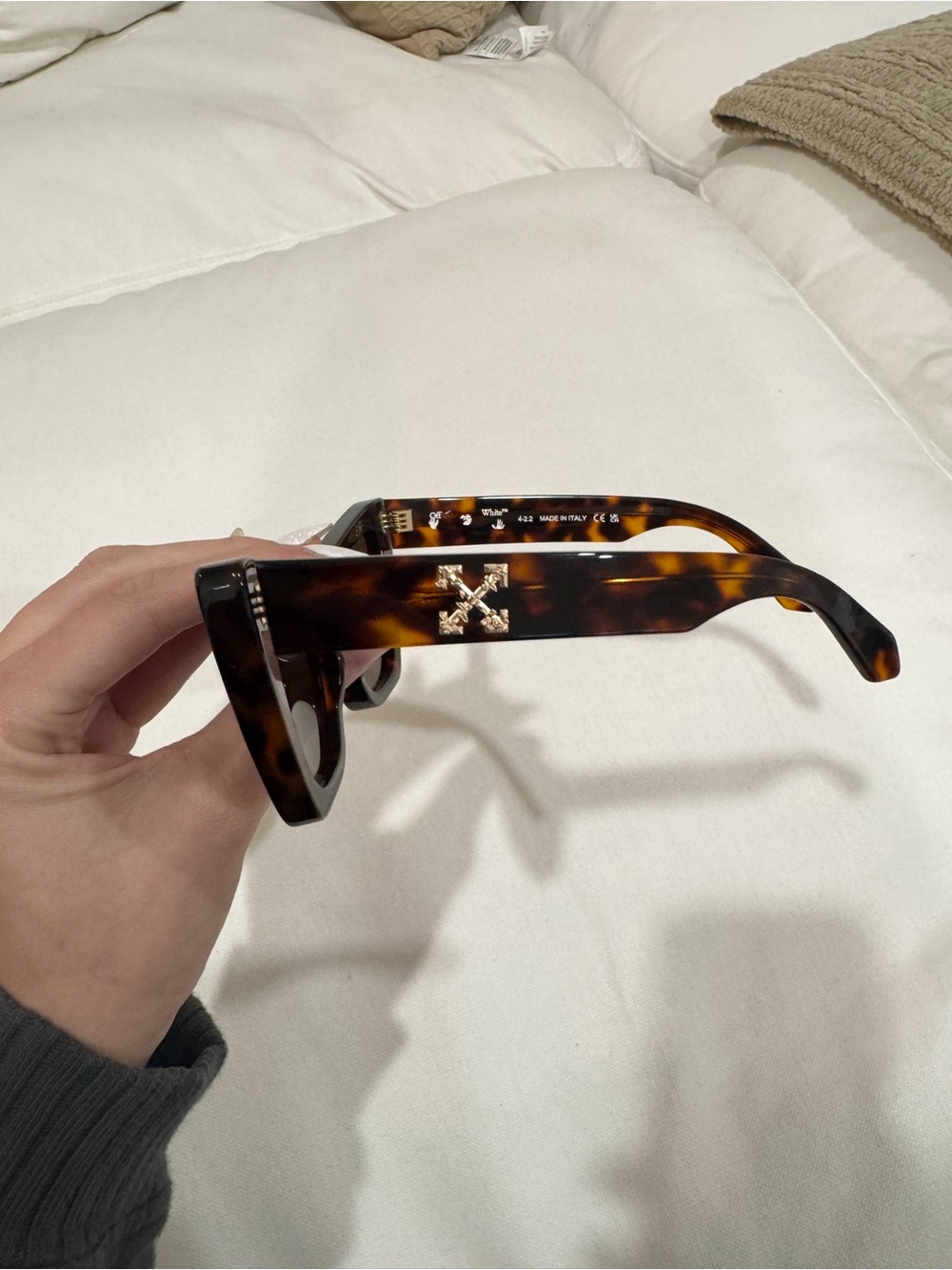 NWT Off-White Tortoiseshell Edvard Cat Eye Sunglasses Brown Lenses - Picture 6 of 10